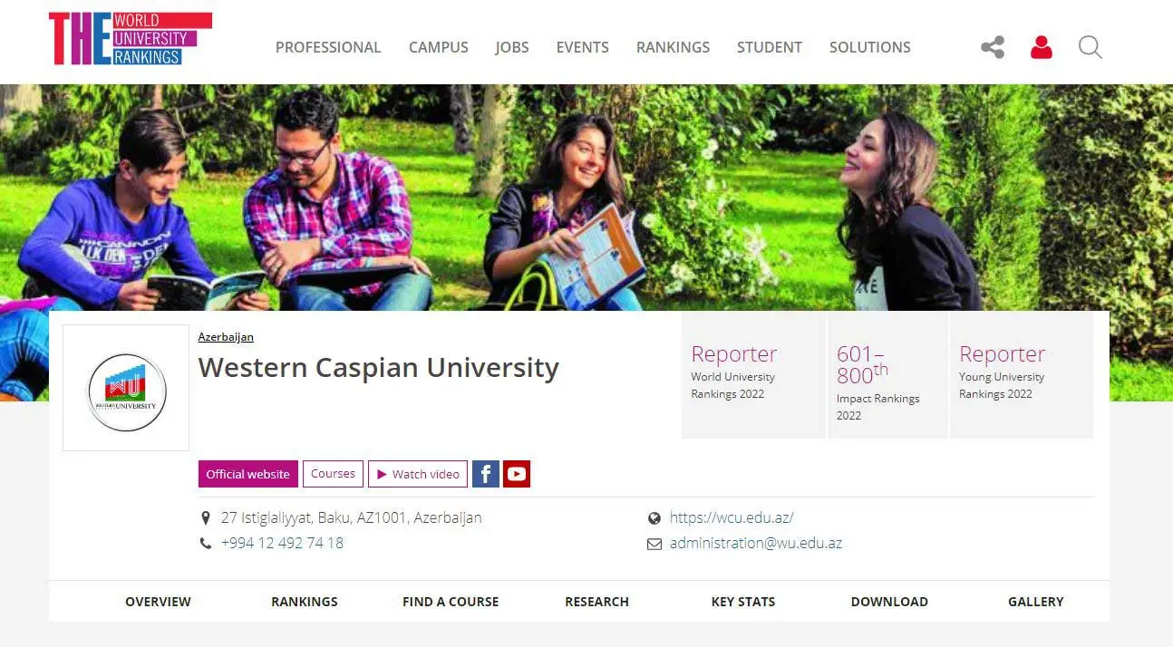 Western Caspian University campus scene