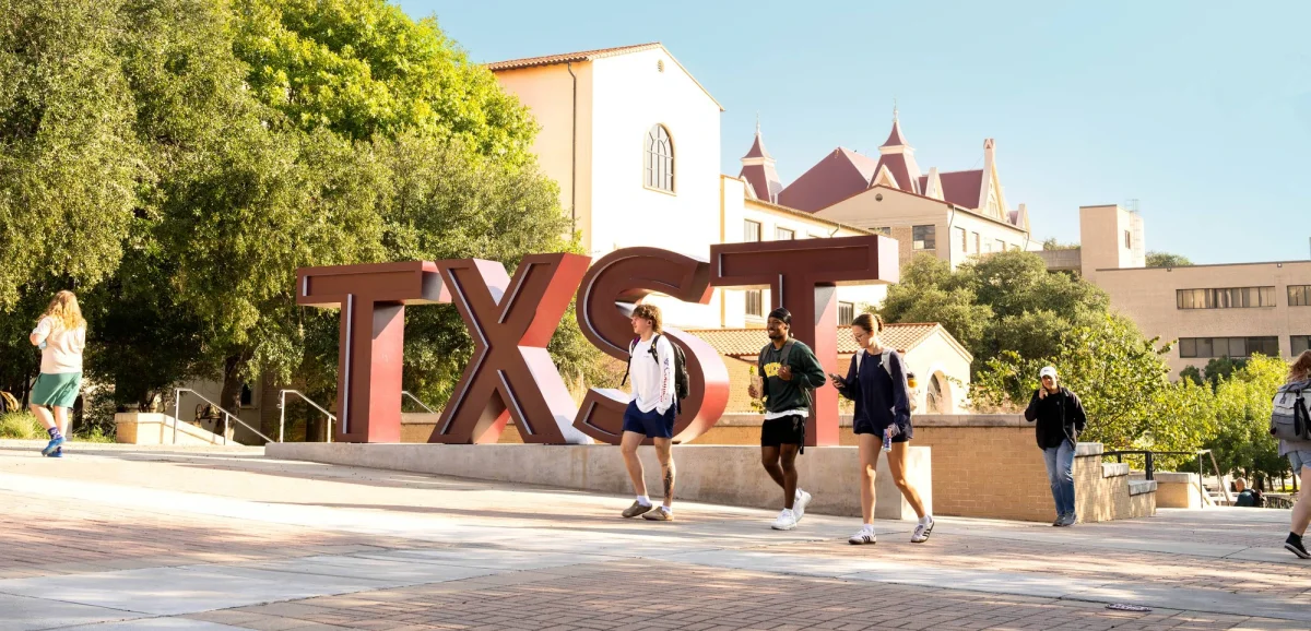 Front view of Texas State University
