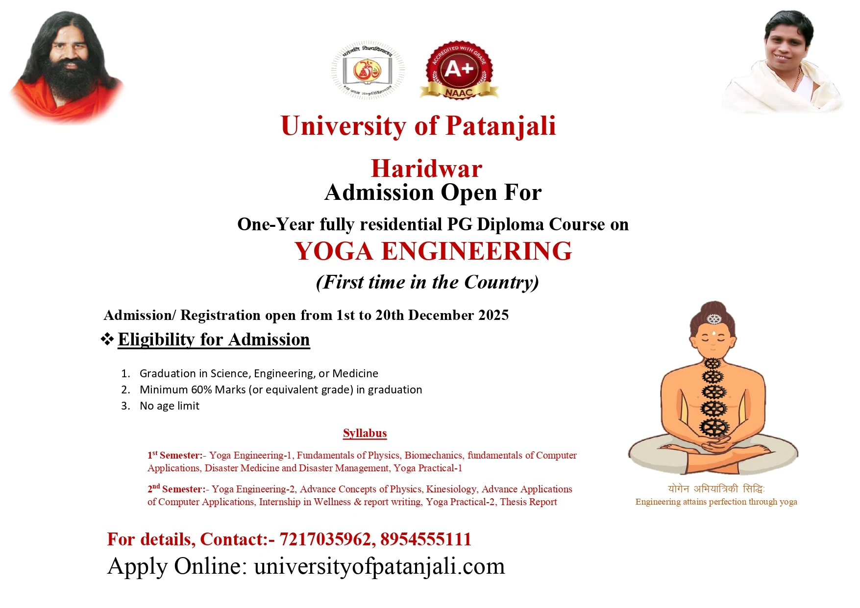 Daily life at University of Patanjali
