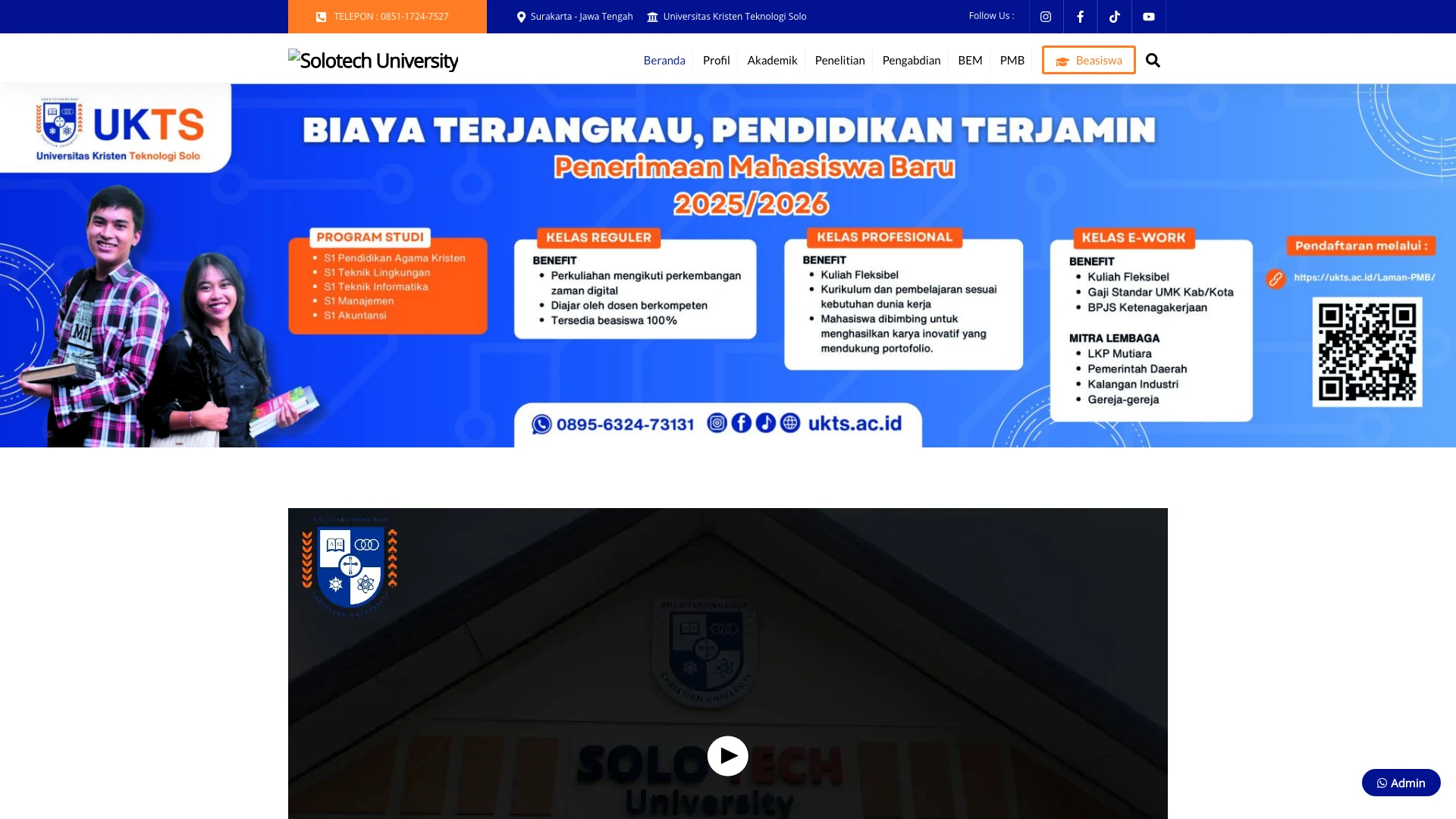 View of the Universitas Kristen Teknologi Solo campus