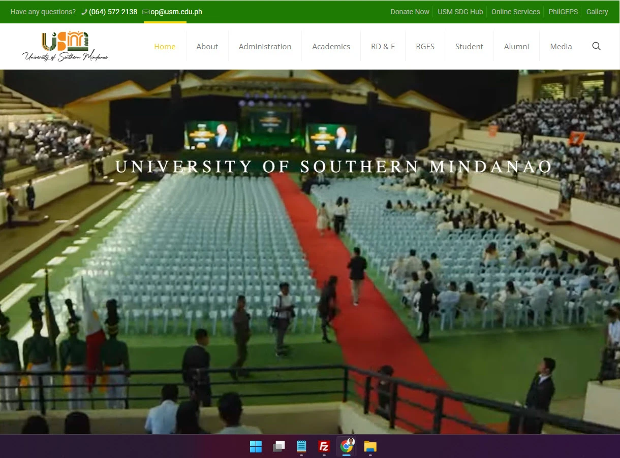 Front view of University of Southern Mindanao