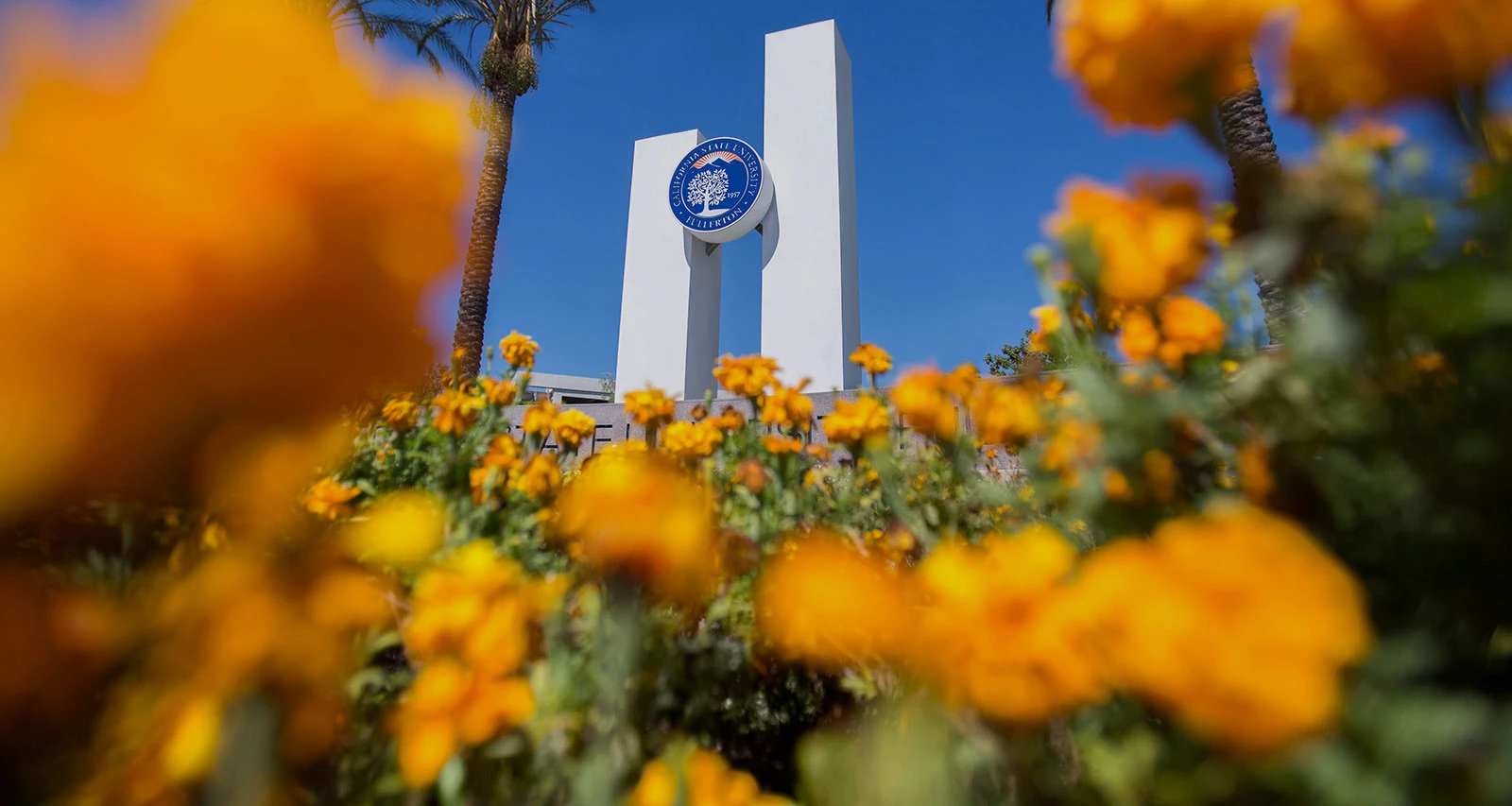 Front view of California State University, Fullerton