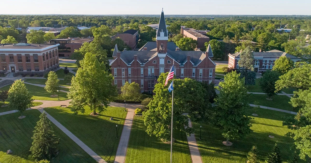 Drake University campus from the outside