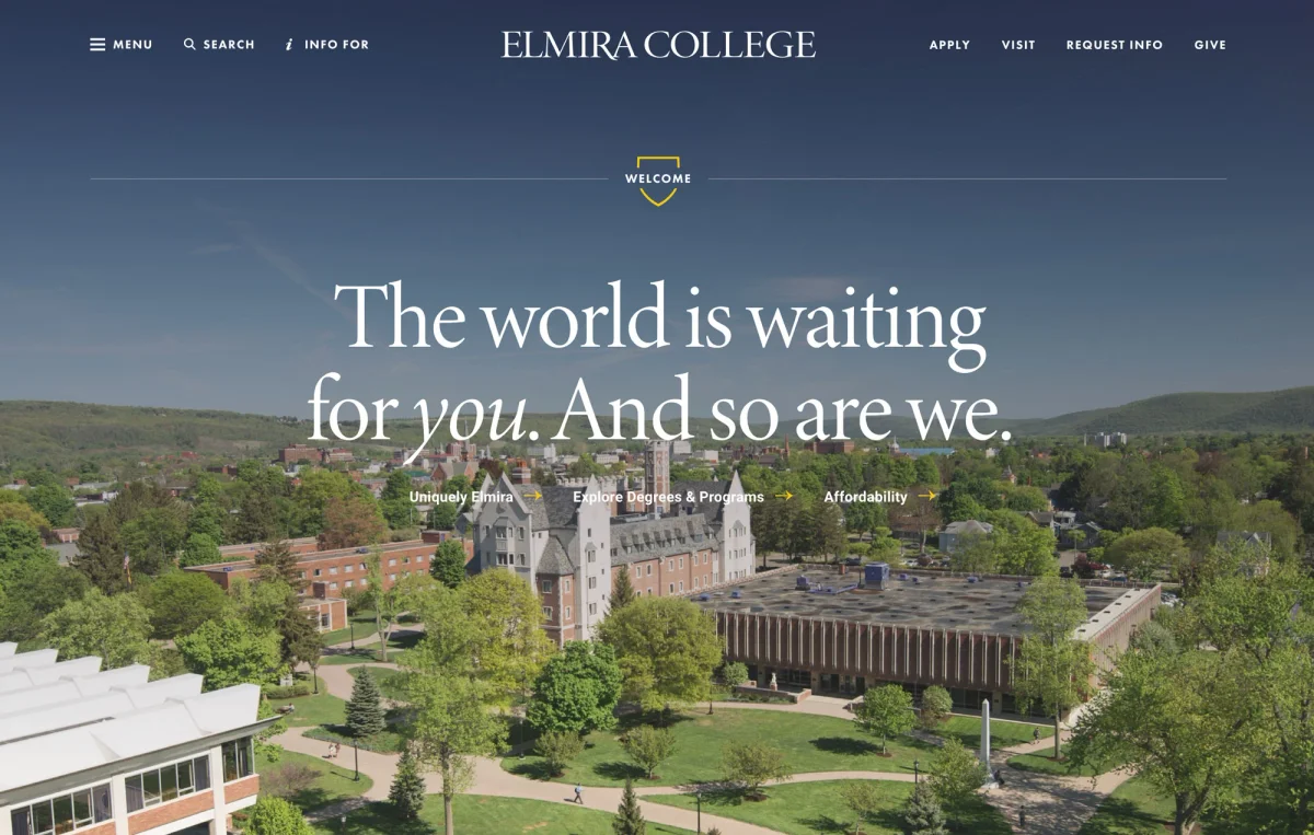 The Elmira College campus grounds
