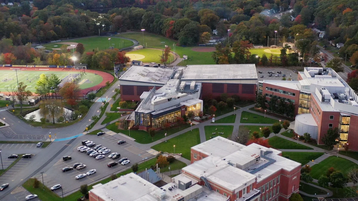 The Worcester State University campus grounds